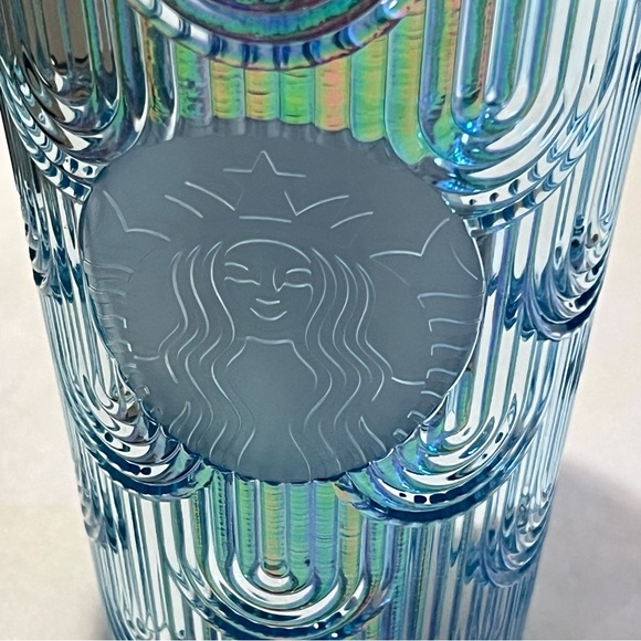 Starbucks Iridescent Mermaid Scale Cold Cup Tumbler with Straw 16oz Blue - Picture 3 of 11